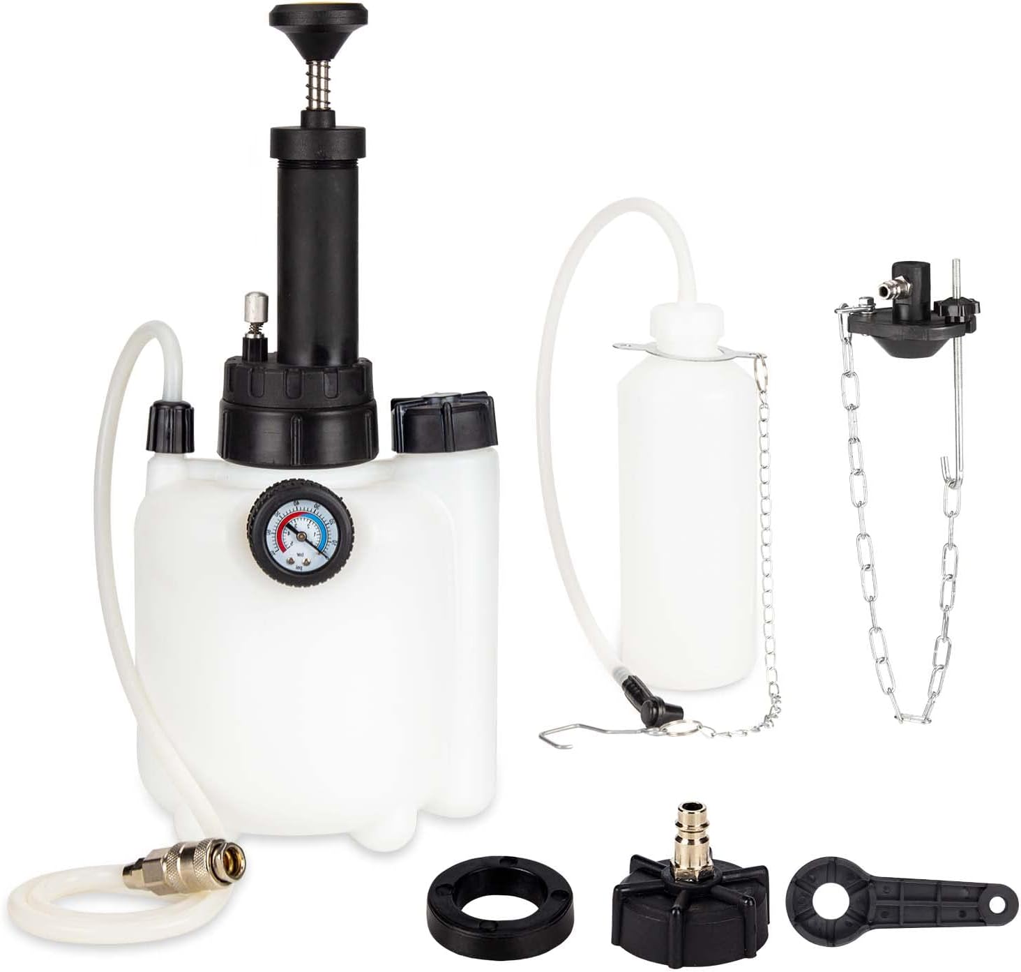 YaoFaFa Purgeur De Frein Voiture 3l Vidange Liquide De Frein Manuel,Purgeur De Frein Et D’Embrayage,avec 2PCS Adaptateur pour Le Changement De Remplissage D'Huile De BoîTe De Vitesses