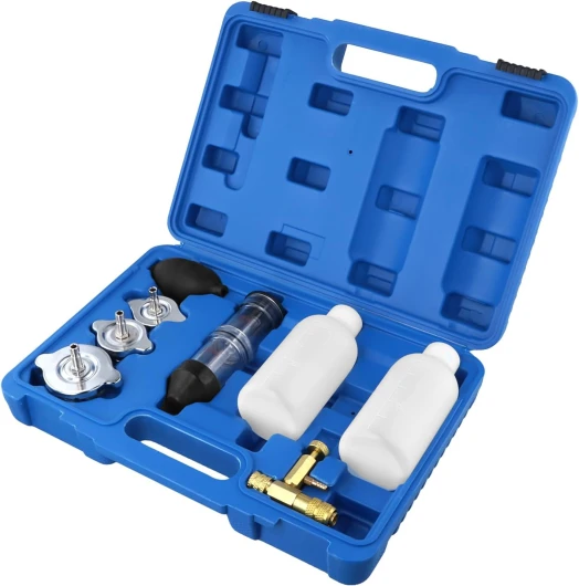 QWORK® Testeur de Joints de Culasse Kit, Détecteur de Fuite CO2, Testeur de Fuite Moteur sans Solution de Réaction, pour Voitures, Motos, Camions