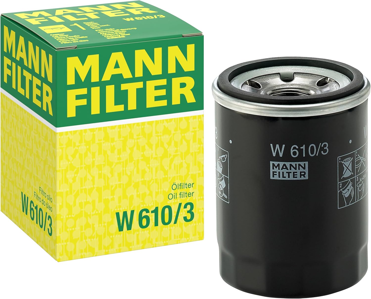 MANN-FILTER W 610/3 Filtre à huile - VÉHICULE DE TOURISME + UTILITAIRES, noir