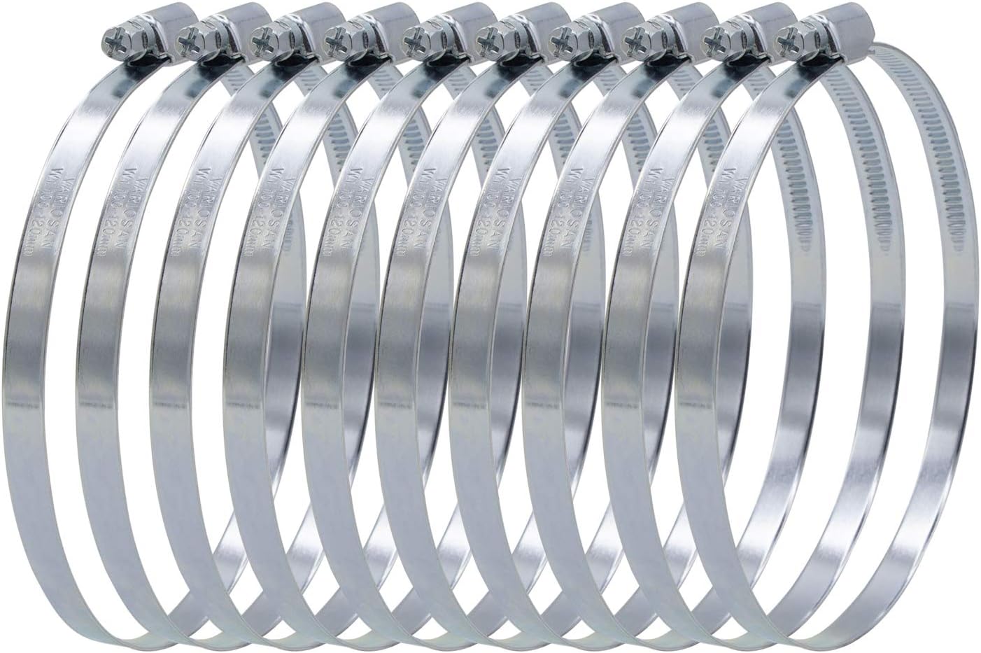 VARIOSAN Jeu de Collier pour tuyau 11091, 10 pièces, plage de serrage 100-120 mm, largeur de bande 9 mm, W1
