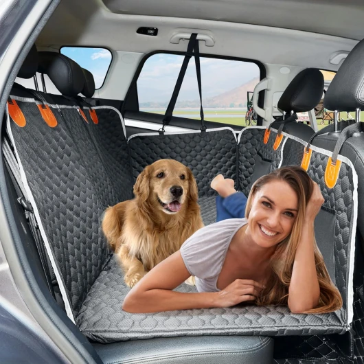 ANOSOSPECIAL Extension de siège arrière, Housse de siège de Voiture pour Chien, hamac de Voyage imperméable pour Animal Domestique, Matelas de Camping Durable, Facile à Nettoyer pour Auto(Noir)
