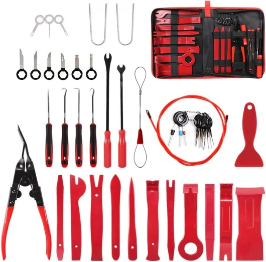 Aohoo 43tlg Outils De DéMontage De Garnitures, Outils pour Garnitures Panneau Auto pour Car Audio, Panneau De Voiture avec Ensemble D'Outils De Retrait De Garniture pour Installateur 43PCS