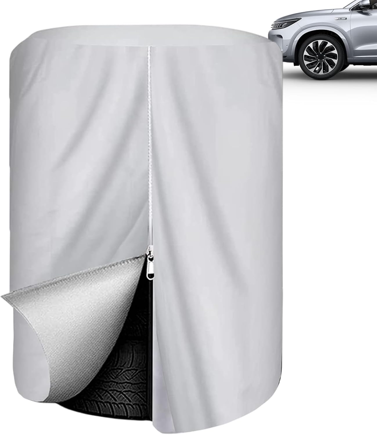 Housse de pneu de remorque - Housse de pneu pour remorque - Housse de pneu étanche en plein air, support de roue de grande capacité, sac extérieur pour voitures, camions, remorques, véhicules Argenté