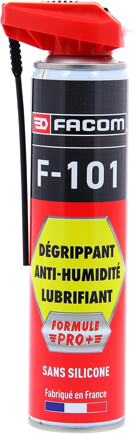 Dégrippant-Lubrifiant Anti-Humidité F-101, Formule Pro+ Sans Silicone, Diffuseur Multipositions, 300 ml