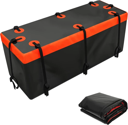 TITECK Porte-bagages arrière en softshell pour attelage de remorque, porte-véhicule, sac arrière, 147 x 48 x 61 cm