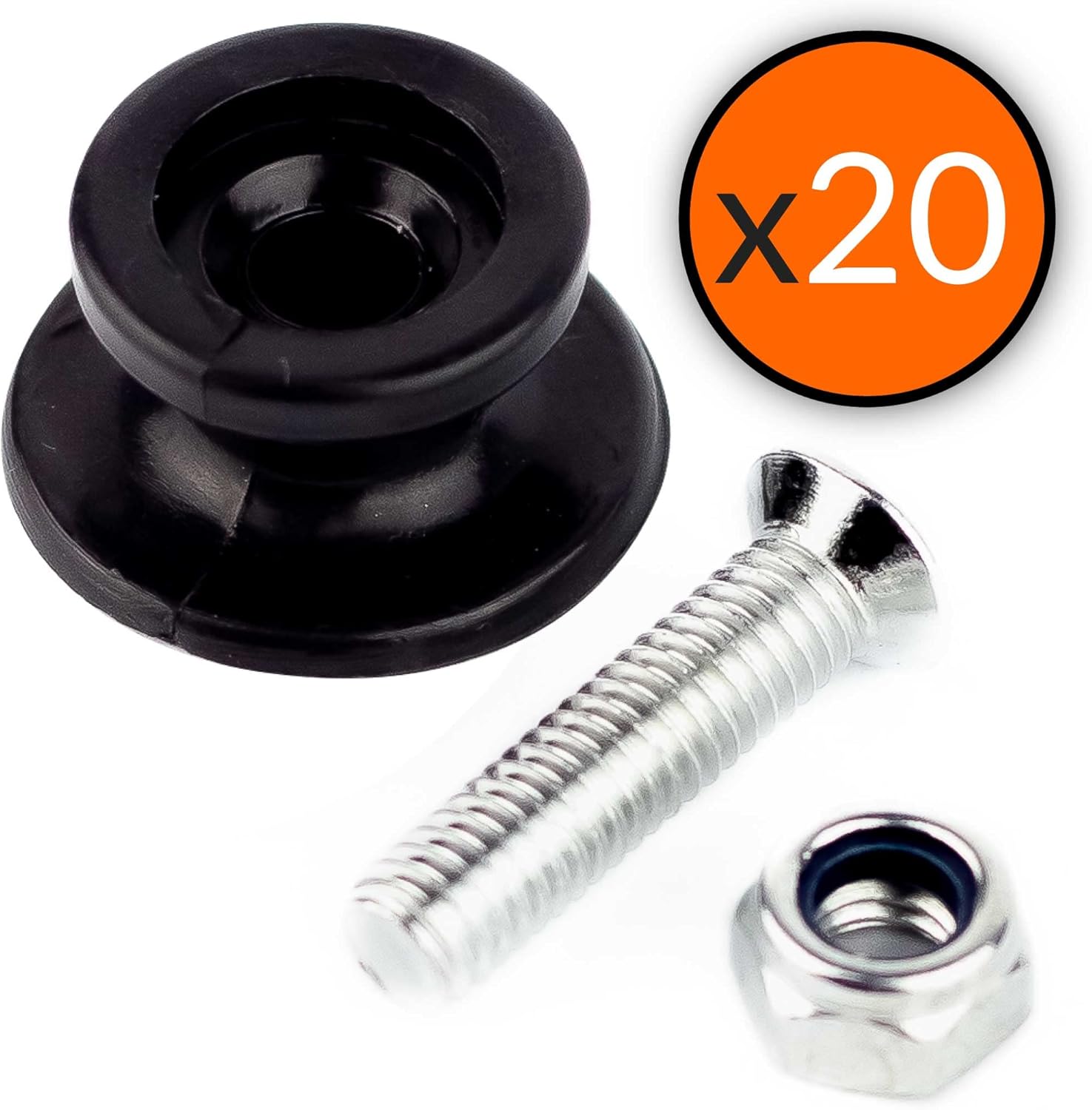 20 Boutons Ronds pour Remorque - Crochets pour Filet de Remorque - Fixation Bâche de pour Remorques - Accessoires Voiture Universel Boutons Ronds universel 20 Boutons