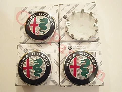 4 Pièces Cache-Moyeu pour Alfa Romeo Giulietta 159 Brera 60mm, Bouchon de Jante, Enjoliveurs, Centre Roue Caps, éTanche à la Poussière/avec Badge