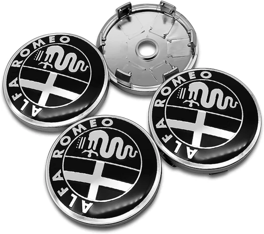 4 pièces Cache-Moyeux pour Alfa Romeo 159 147 156 Giulietta 147 159 Mito 60mm, Centre de Jante Capuchons, Cache Moyeu Centre de Roue, Bouchon de Jante, Enjoliveur de Voiture