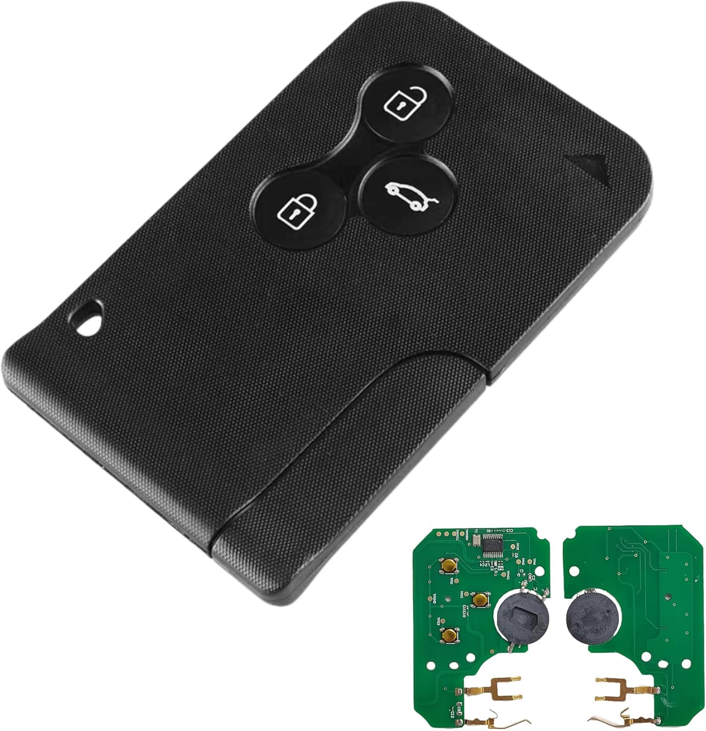 Clé de Rechange télécommande pour Megane 2 Scenic 2 Clio 3, Coque Carte de Clé Télécommande a 3 Boutons avec 433 MHz PCF7947 Chip, Scenic Boîtier Clef télécommande, Coque de Cle Clio 3 Puce PCF7947 Puce PCF7947