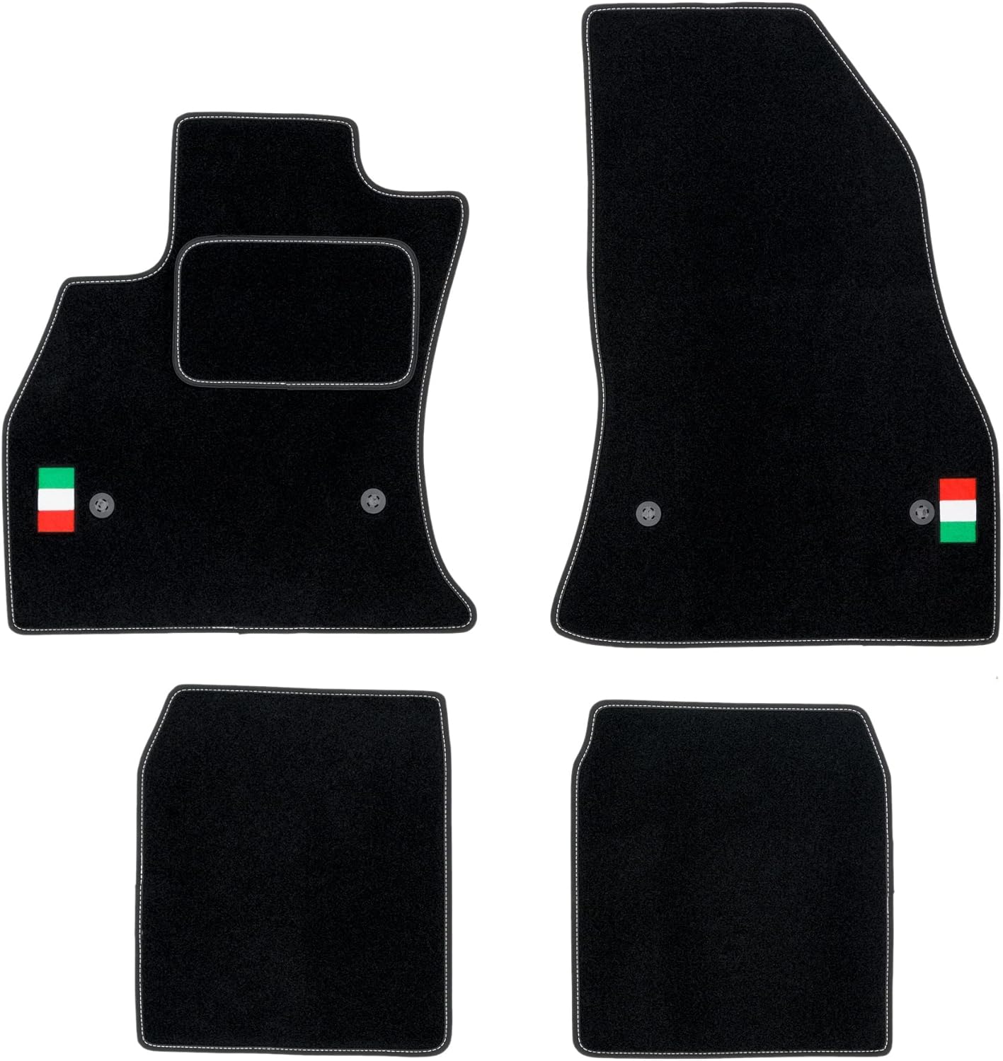 M MOTOS Tapis de Sol en Velours personnalisés pour Fiat 500L Depuis 2012 - Personnalisé, Matt, Blanc - Gardez Votre Voiture Propre et Confortable avec nos Tapis de Sol Blanc 500L depuis 2012