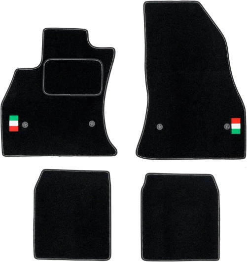 M MOTOS Tapis de Sol en Velours personnalisés pour Fiat 500L Depuis 2012 - Personnalisé, Matt, Blanc - Gardez Votre Voiture Propre et Confortable avec nos Tapis de Sol Blanc 500L depuis 2012