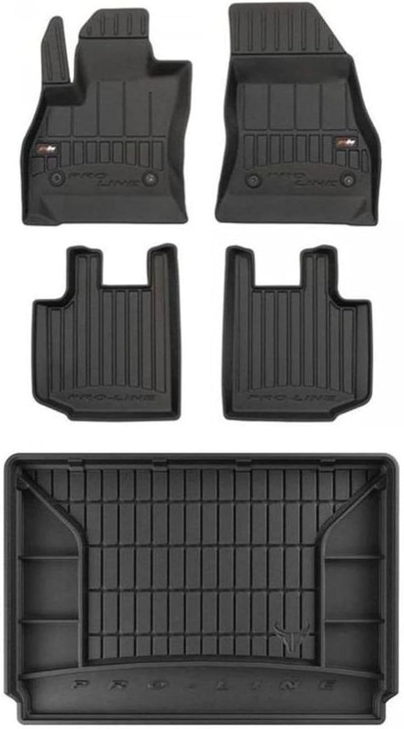 MOTOS Kit de tapis de sol en caoutchouc et tapis de coffre pour Fiat 500L 2012-2022 Améliorez votre confort de voyage avec tapis antidérapant voiture 3D- Tapis de sol voiture tous temps, protection co