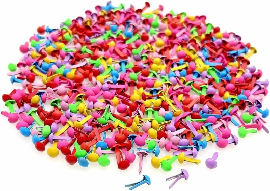 JZK 500 x Multicolore 4 mm Attache Parisienne Mini pour Crafts Project, Petit Rond Métal Attaches en Papier pour Fabrication de Cartes en Papier et Scrapbooking