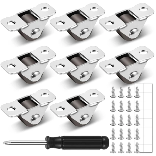 8 Pièces Mini Roulettes Meubles, 1,2 cm Petites Roulettes de Meuble en Caoutchouc, Roulettes Fixes con 20 Vis et 1 Tournevis pour Meubles, Petits Appareils, Étagères, DIY Projets