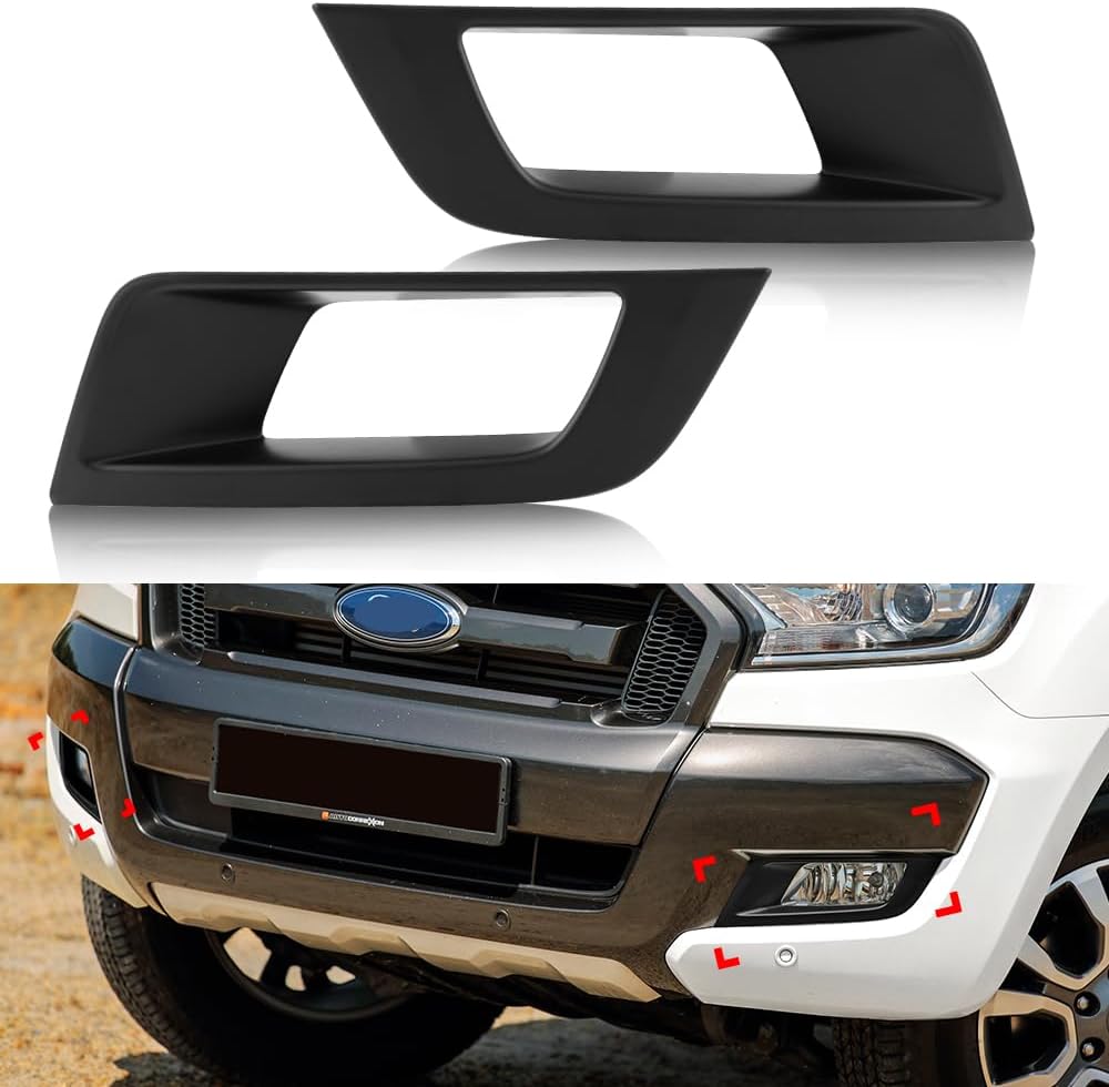 Coque de phare antibrouillard pour Ford Ranger T7 Wildtrak 2015-2018, protection de phare antibrouillard, accessoires de modification de voiture (noir mat)
