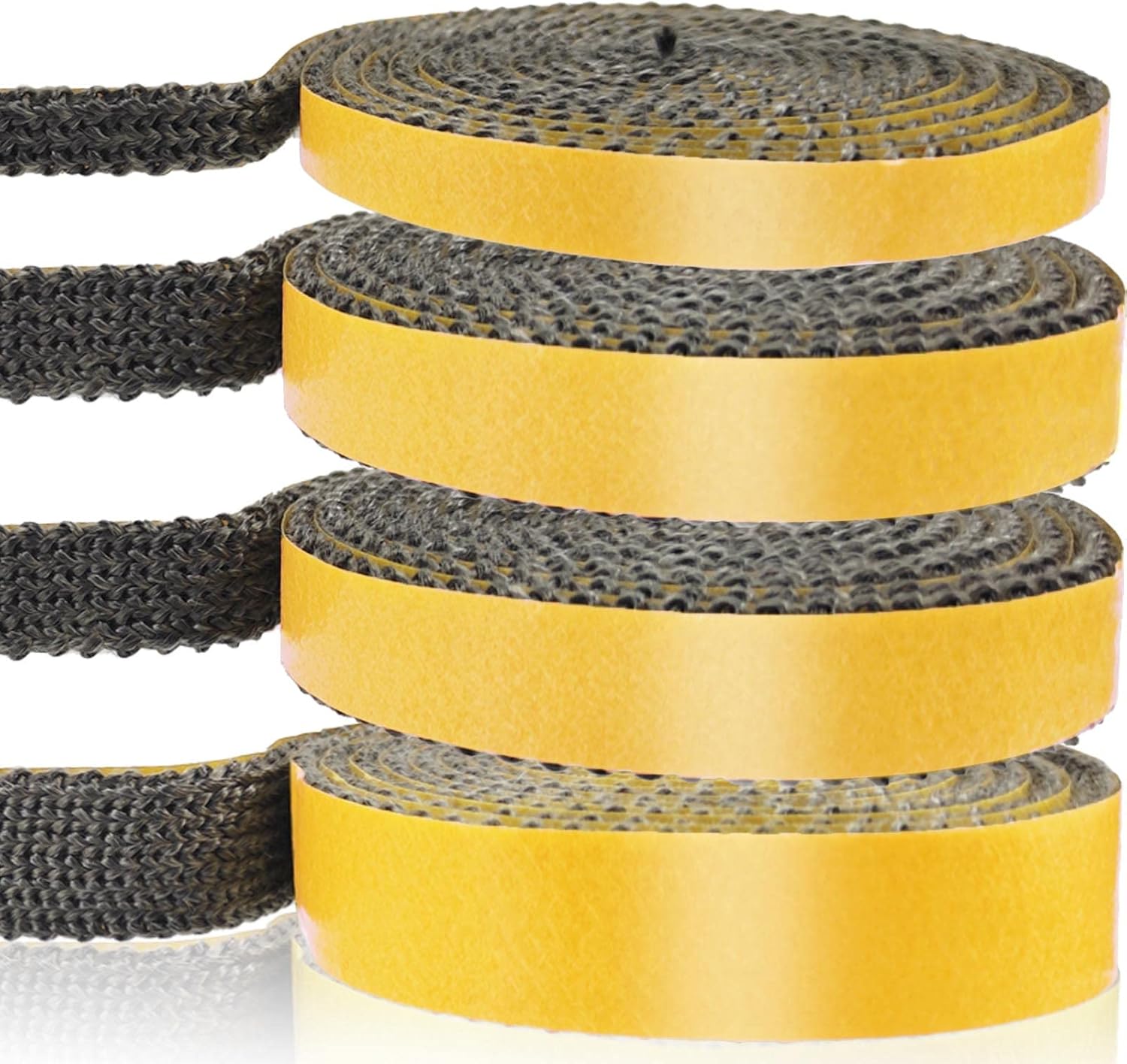 LANUCN Joint Insert Cheminée, Joints Tressé Auto-adhésive pour Poêle, Cheminée, Tube Poele, Porte de Four, Joints D'étanchéité Résistante à la Chaleur (2mm x 15mm x 2m)