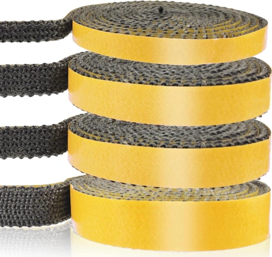 LANUCN Joint Insert Cheminée, Joints Tressé Auto-adhésive pour Poêle, Cheminée, Tube Poele, Porte de Four, Joints D'étanchéité Résistante à la Chaleur (2mm x 15mm x 2m)
