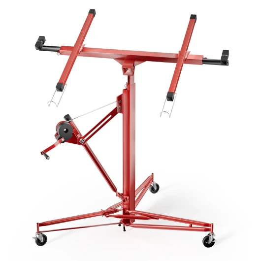 Lève-panneaux, lève-plaques de plâtre XXL – capacité de charge max - 68 kg – Hauteur 140-350 cm – Largeur max - 290 cm – Aide au montage Construction Rouge Max - 68 kg, 140-350 cm