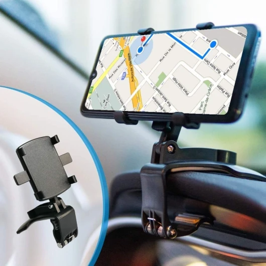 BEENLE Support de téléphone Multifonction pour Tableau de Bord de Voiture, avec Clip à Ressort réglable Rotatif à 360°, Convient pour Les Smartphones de 4 à 7’’