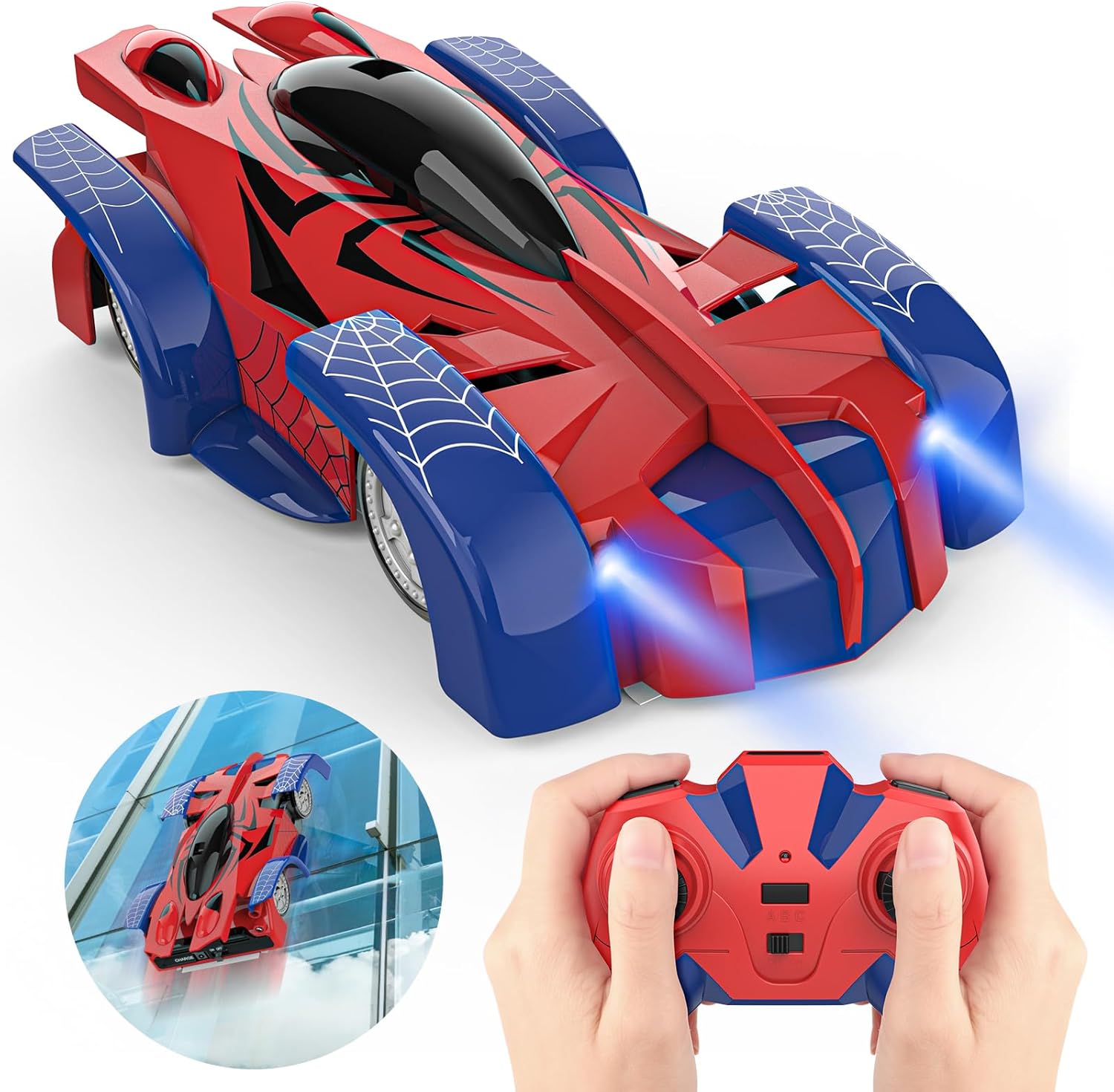 Voiture Télécommandée d'Escalade Murale RC Drift Car, Course 2.4GHz Rotation à 360 Degrés, Jeu Extérieur Intérieur Cadeau Garçons Filles 3-9 Ans