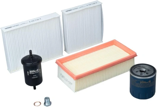 KIT2 Filtration Auto PURFLUX – 4 Filtres (Huile, Air, Carburant, Habitacle) + Joint & Bouchon de Vidange - CITROEN C3, DS3, PEUGEOT 207, 208, 2008 1.2 Vti, 1.2 Puretech
