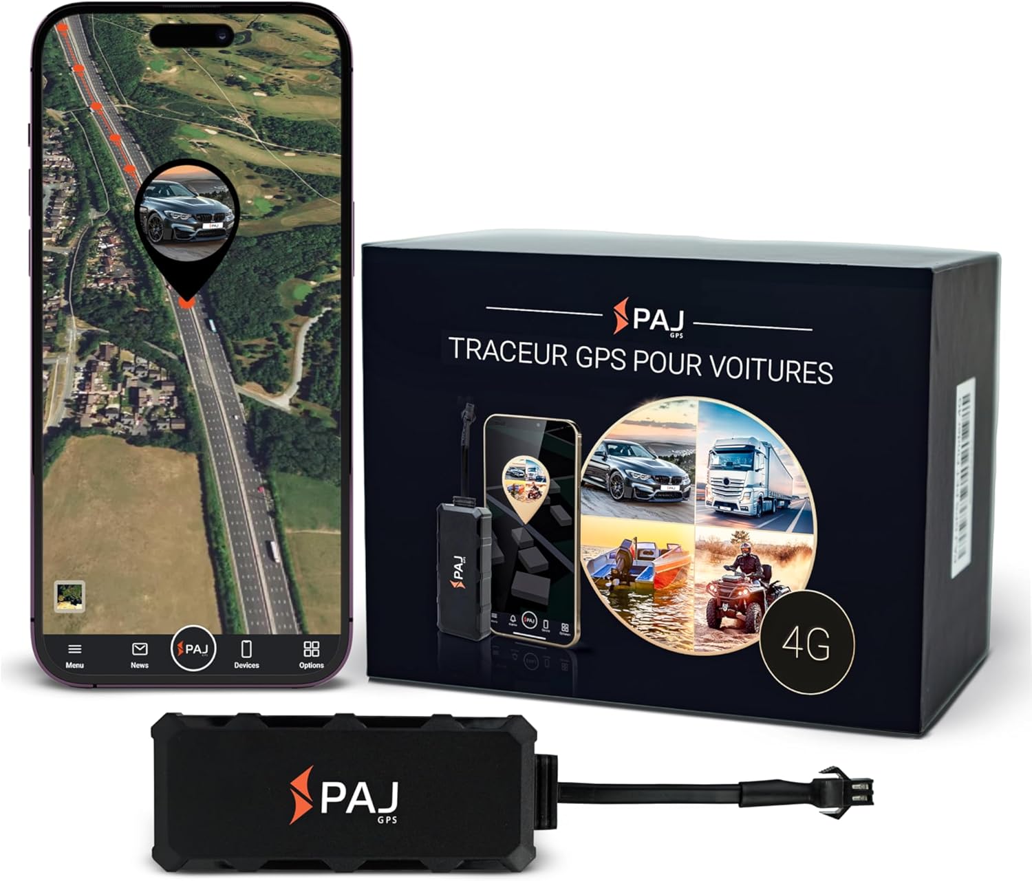 4G Tracker GPS pour Motos et véhicules - 4G Connexion directe 9-75 V, localisation en Temps réel Via Application, alertes de sécurité (4G -Mini Protection antivol - Câble 1m)