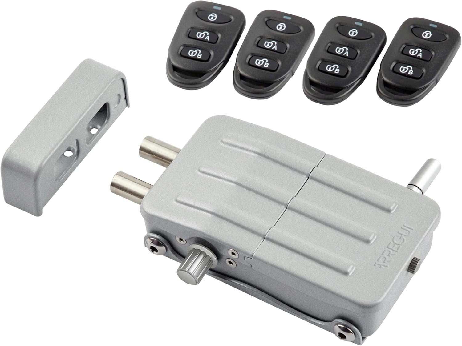 CI10P Verrou électronique, serrure invisible, 4 télécommandes, couleur argent Serrure - Couleur Argent