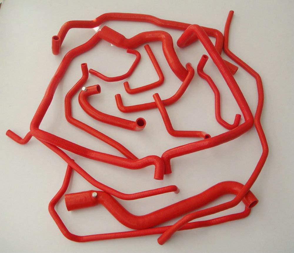 FSMOTO Performance Tuyau d'arrosage en silicone pour radiateur Renault Super 5 GT Turbo Phase 2 1988-1991 Rouge 15 pièces