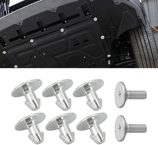 Deemars 8PCS Protections du Carter Moteur, 90674-TY2-A01 Goupille de Couvercle D'accès au Radiateur et 90105-TBA-A00 Boulon de Couvercle Inférieur Vis de Couvercle de Moteur Inférieur pour Honda