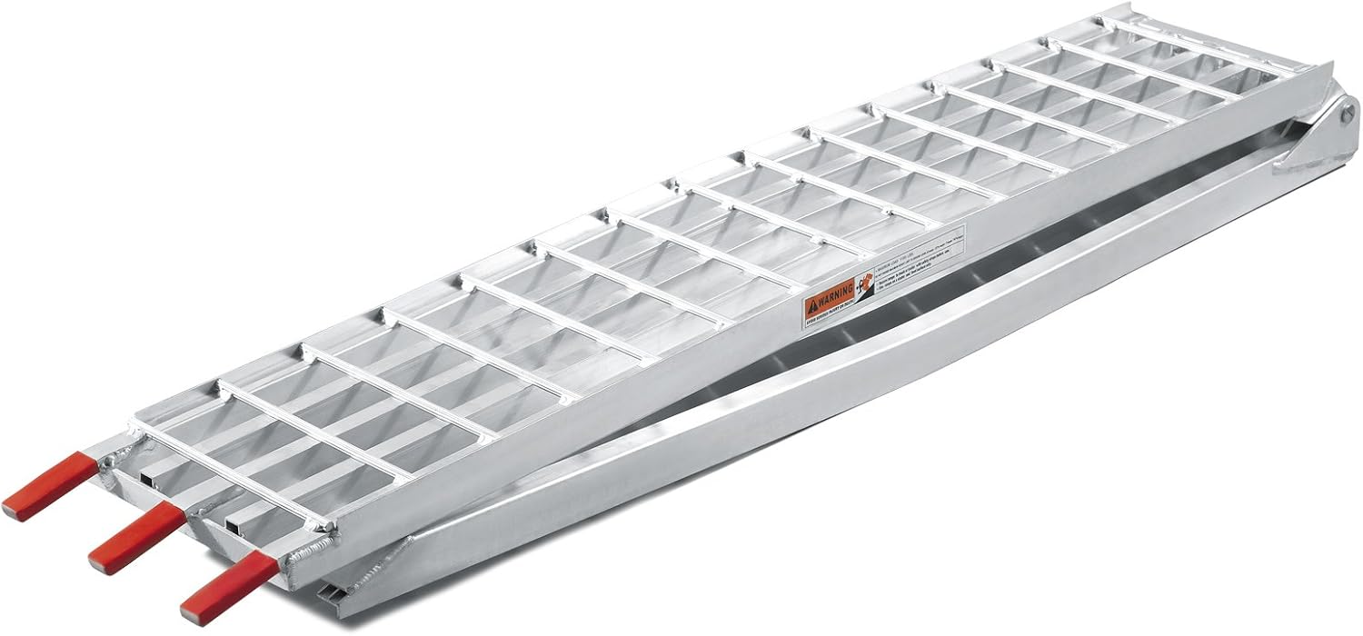Rampe de Chargement Pliable – 3100 x 305 mm – Capacité Max - 540 kg – en Aluminium – avec Sangle – pour Moto VTT Quad – Rampe d’accès Rail