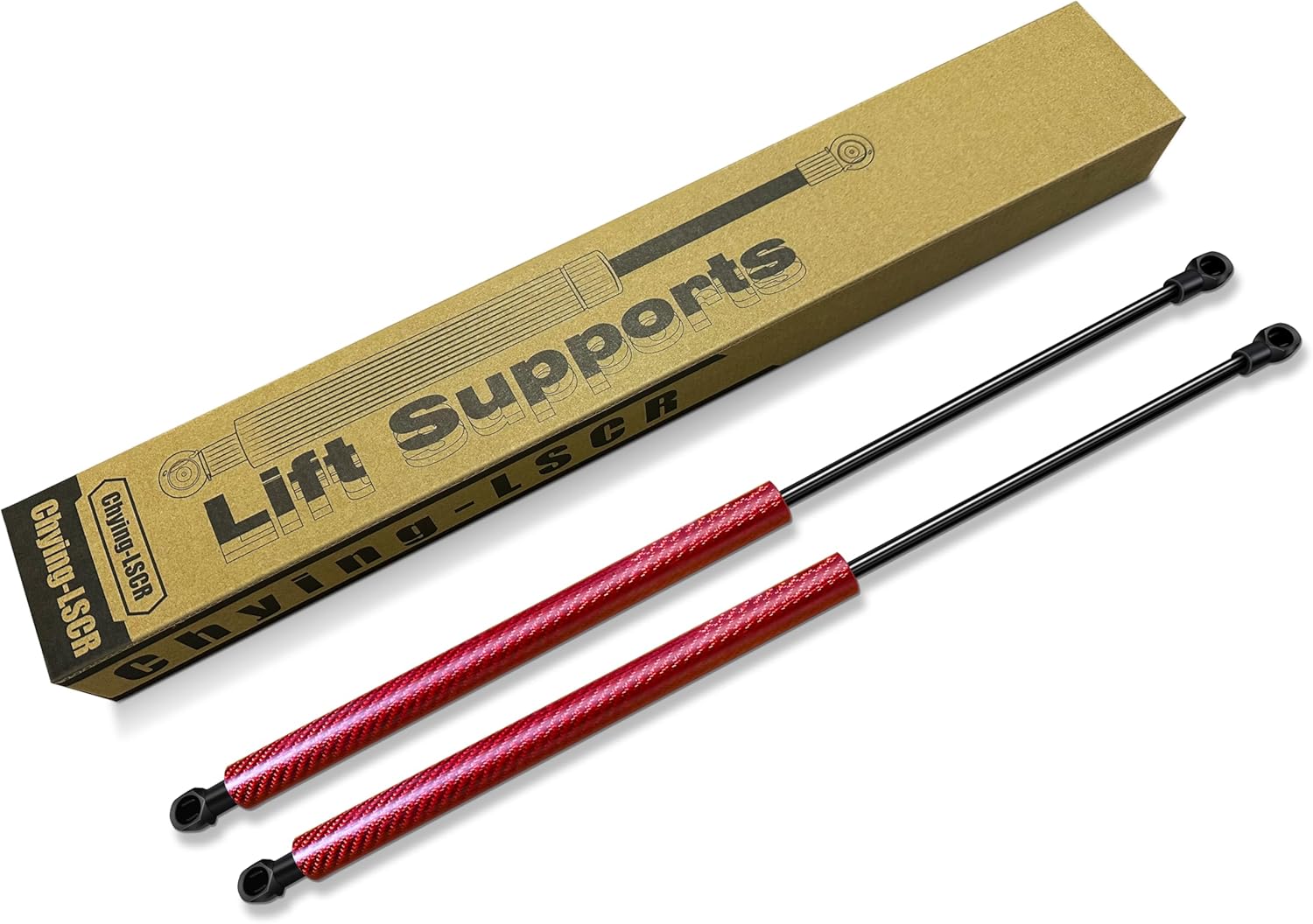 Supports de capot/supports de levage pour Cupra Formentor 2020 - Avec guide d'installation - Pièces de modification automatique - Garantie de qualité de 1 an (fibre de carbone (rouge)