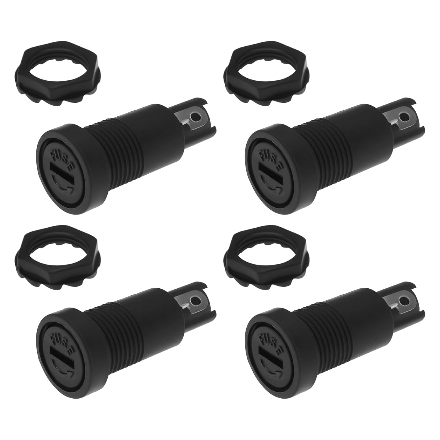 EMagTech Lot de 10 Porte-fusibles pour Panneau 5 X 20 Mm Vis d'installation Tube Porte-fusible 10 A 250 V Trou d'installation 12 Mm pour Installation Panneau équipement électrique Moto