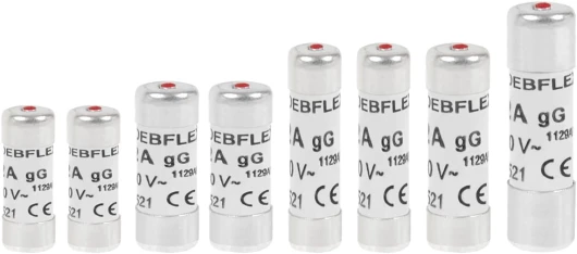 Lot 8 Fusibles : 2 x 10A + 2 x 16A + 2 x 20A + 1 x 25A + 1x 32A - 230V - Fusibles Céramique Pour Coffret Electrique - Avec Voyant Indicateur - Gris Unique