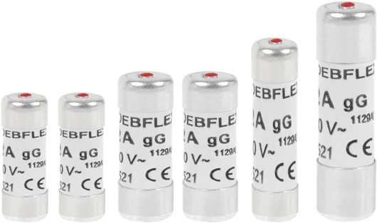 Fusible électronique - Fusible céramique - Fusible avec Voyant - Fusible 20A - Lot de 6 Fusibles avec Voyant 2X(10A+16A)+ 1X(20A+32A) -Nf-Deblex 715007, Gris