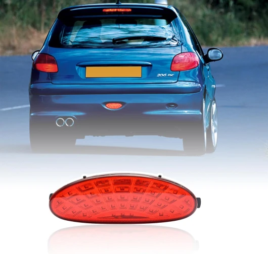 Feu antibrouillard arrière LED compatible avec Peugeot 206, 206 CC, 206 SW, 206 GTi Feu arrière rouge Assemblage de phare antibrouillard