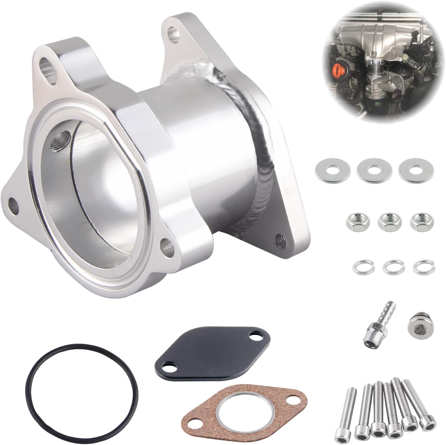 FortuneGlobe Kit De Suppression Egr 2.0 Tdi 1.9tdi,Vanne Egr Vanne 57mm, Tuyau De Rechange Pour Valve Egr, Pour Mk5 Mk4 Mk2 A3 A4 A4 A6 Q5