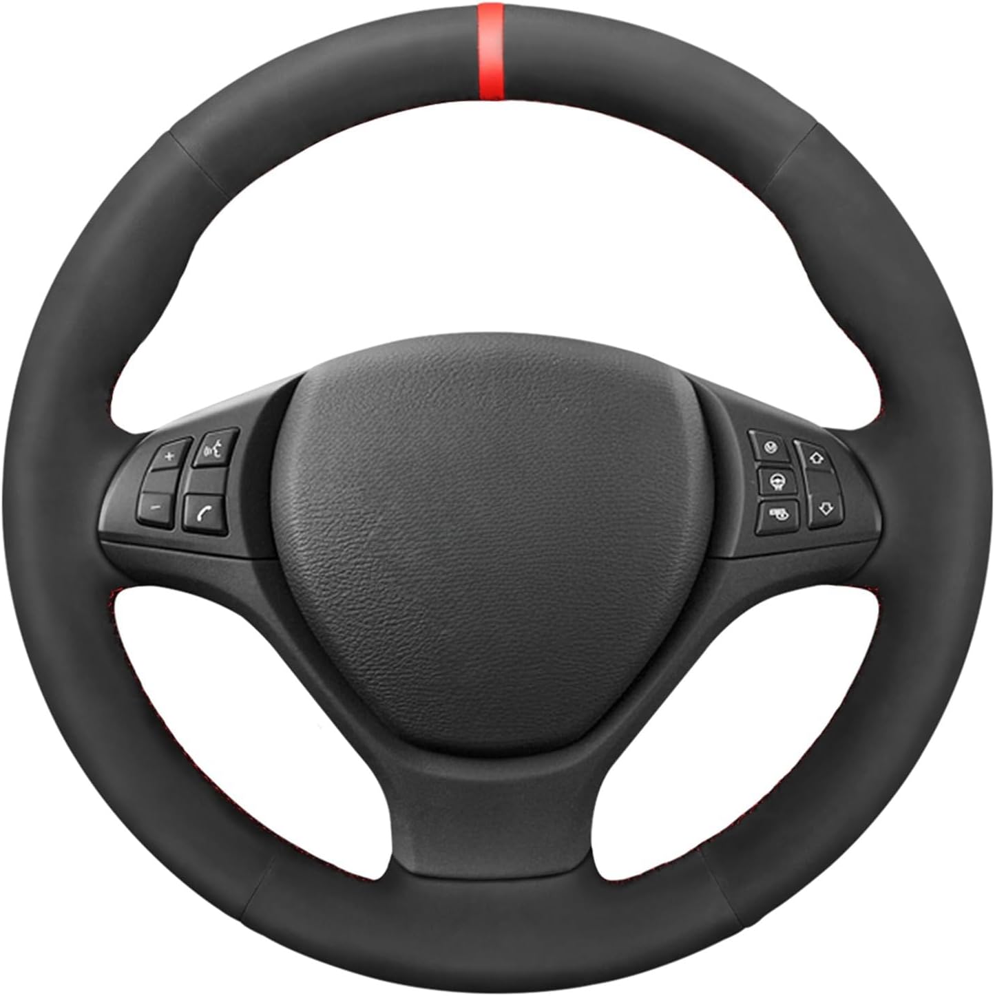 Housse de volant en cuir pour BMW X5 E70 (M Sport) 2006-2013 / M50d 2012-2013 / X6 E71 (M Sport) 2009-2014 / M50d 2012-2014 / X5 M E70 2010-2014 13 / X 6 M E71 2009-2014 - /X6 Couvre Volant