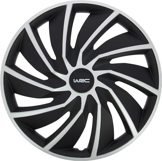 007597 - 4 Enjoliveurs 14" Pouces, Turbo Bicolore, Gris,Noir TURBO 14 pouces