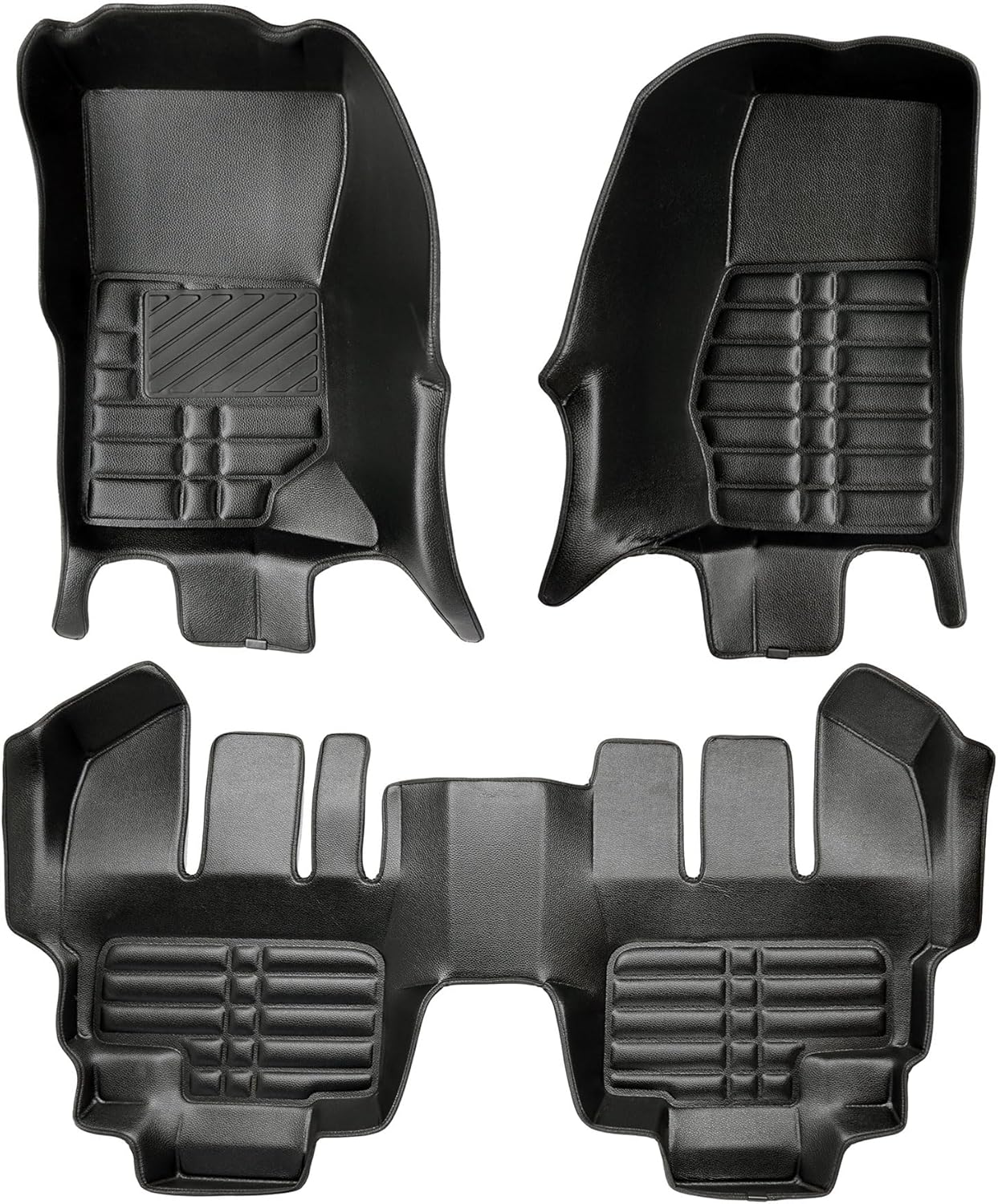 Fussmattenprofi Tapis De Voiture pour Jeep Wrangler (JK) 2007-2018 – Tapis De Sol en Cuir 5D De Qualité Supérieure -%100 Ajustement Parfait - Bord Extra Haut - Antidérapants - sans Odeur Fußmatten Wrangler (JK) Baujahr 2007-2018