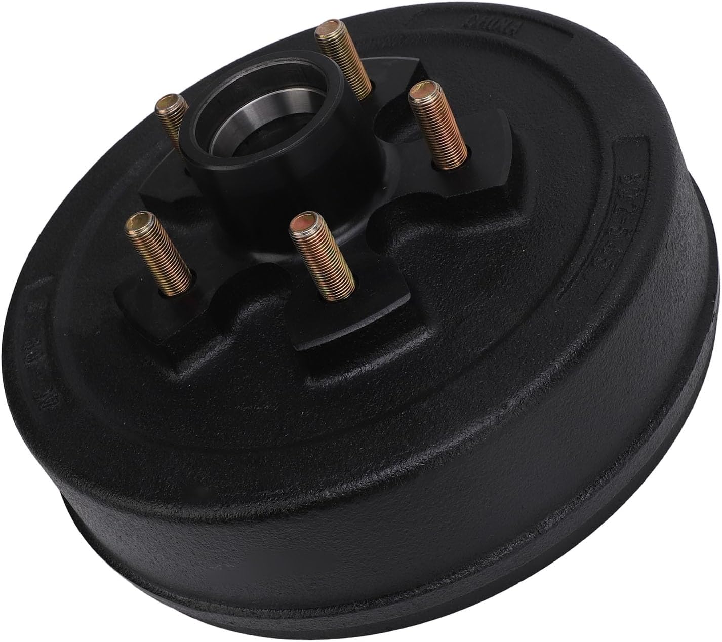 JOROBURO Tambour de Moyeu de Frein de Remorque de 10 Pouces, Accessoires Universels de Tambour de Moyeu de Frein, 5 Boulons de Remplacement Robustes de 5 sur 4,5 Pouces pour Essieux Tambour de frein simple