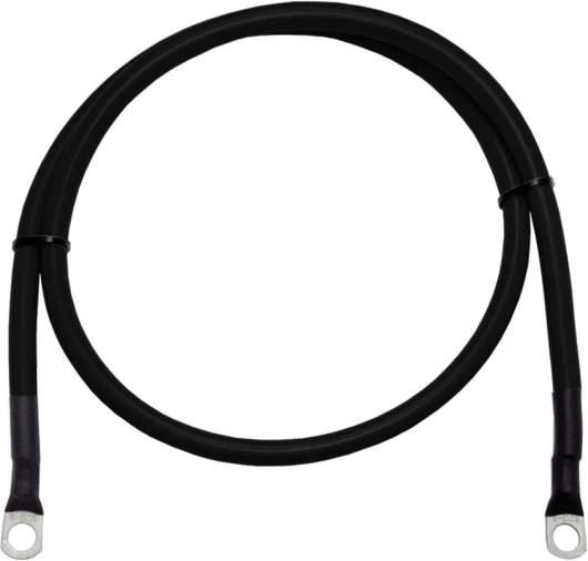 Lumonic 50cm câble de batterie câble de masse avec section de 10mm² noir - câble d'alimentation automobile avec 2x cosses tubulaires M8 - câble cuivre 0,5m (2x Cosse de câble tubulaire M8) Noir (10mm²)