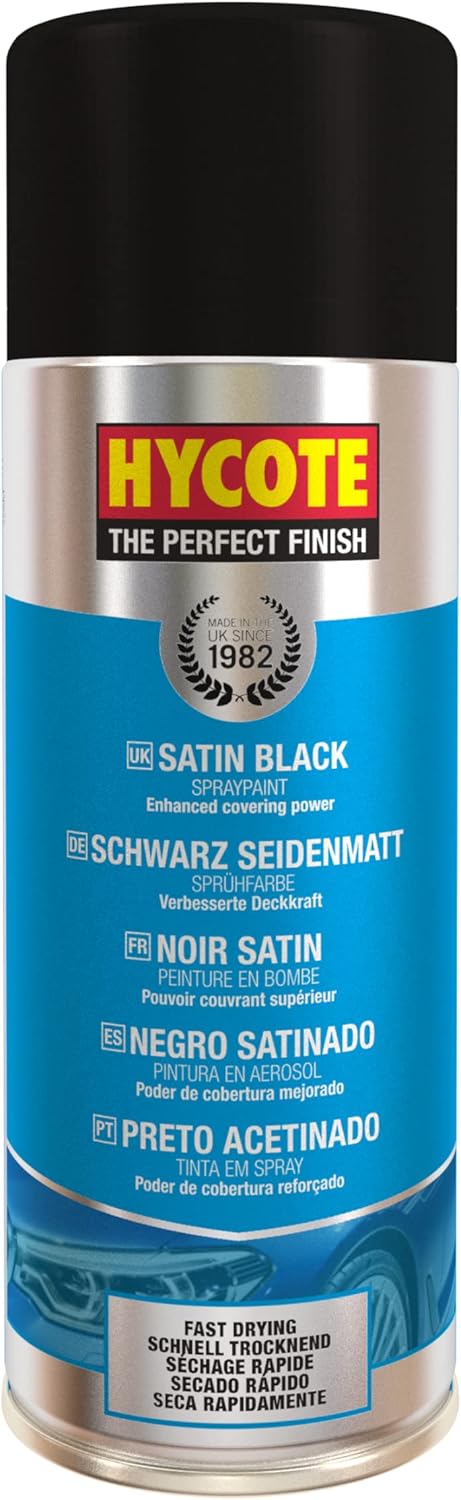 Peinture en Aérosol Noir Satiné, 400 ml Satin noir