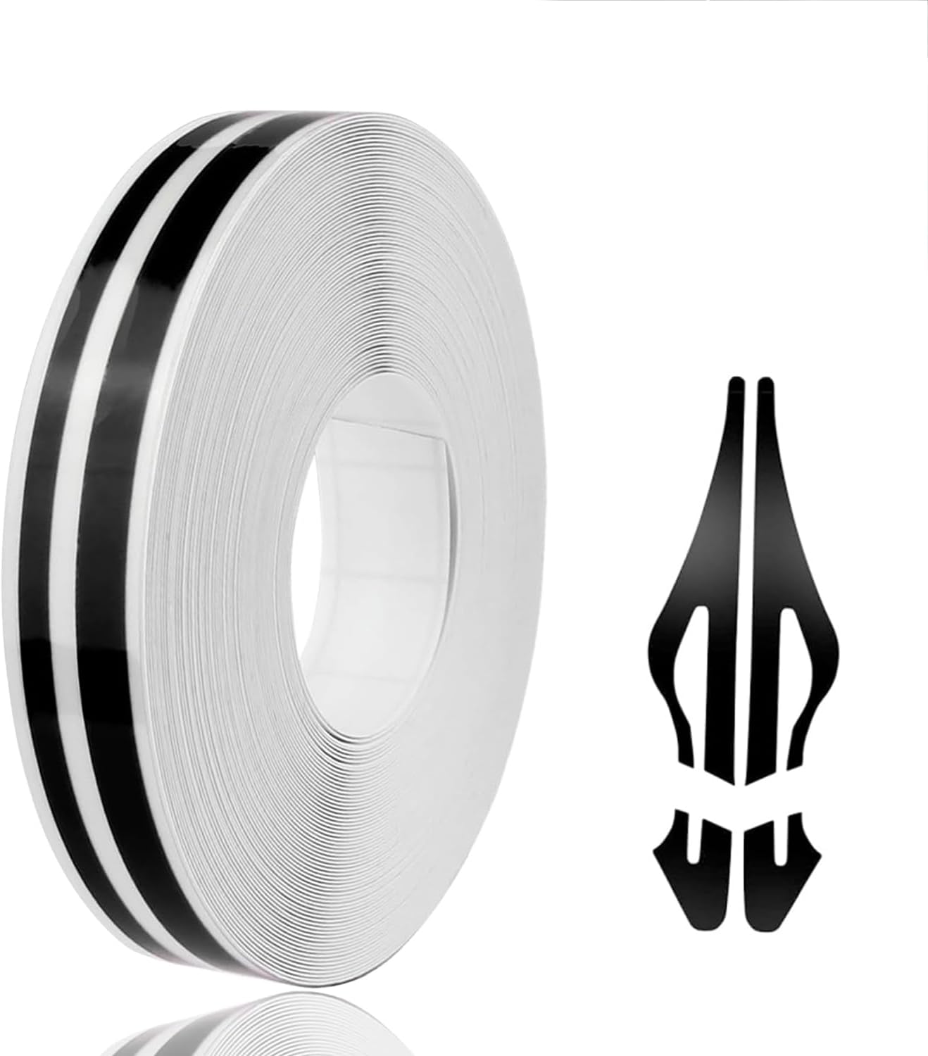 Juttzzei Bande Autocollante Voiture, 10mm x 10 M Bande Décorative de Voiture, Prime Vinly Bandes Décoratives Autocollantes pour Voiture, Moto, Bateau et Modélisme ou Bricolage(Noir)