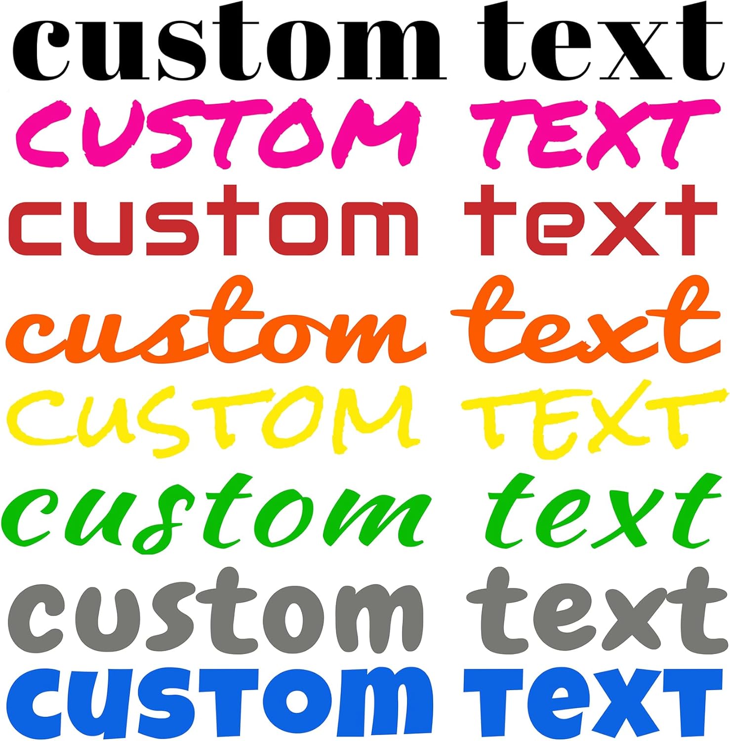 Autocollants En Vinyle Personnalisés, étiquettes Personnalisées en Vinyle, Autocollants Imperméables, 20 Couleurs & 20 Polices, Idéales Pour Voitures, Bateaux, Portes, Murs, Fenêtres
