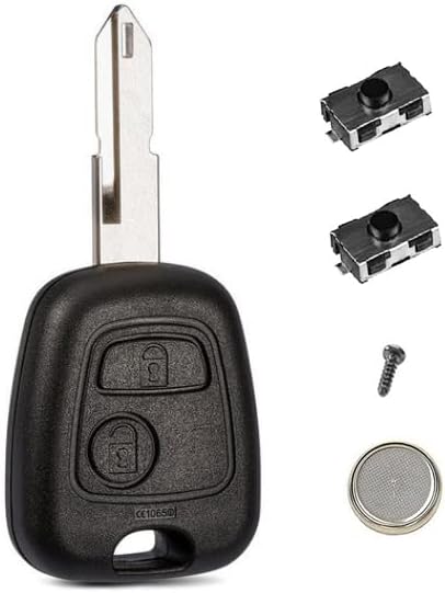 LAKAMODO Coque Plip Clé Télécommande pour Peugeot 106 206 206CC 306 +2 Switchs Bouton +Pile (1-206)
