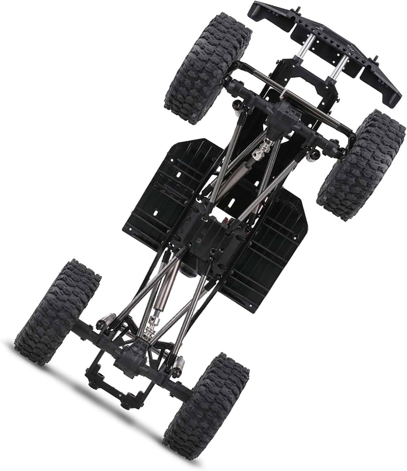 ZJchao Kit de Cadre de Go Kart, Cadres de Go Kart, Châssis à Empattement de 313 Mm, Pare-Chocs Avant, Cadre de Voiture RC, Pièces de Voiture RC (avec des pneus)