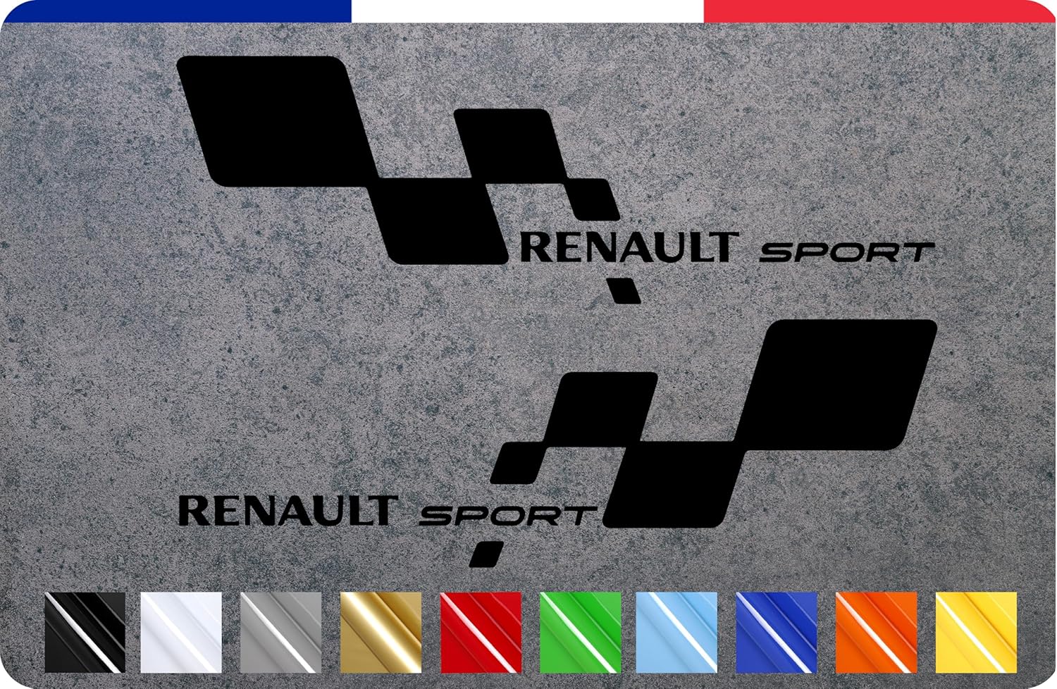 Stick Créa - 2 Stickers autocollants compatible pour Renault Sport Clio Megane RS Twingo (Blanc)