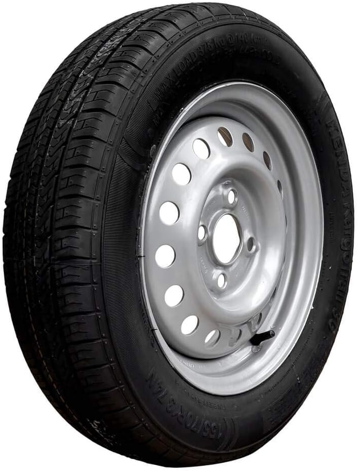 Roue Complete Remorque 13" - Pneu 155/70 R13 - Jante 4Jx13"H2 4x98 ET:30 - Index de charge 74N jusqu'à 375 kg - Stabilité et sécurité