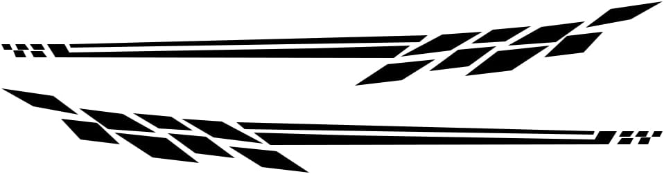 Autocollant De Voiture,iSpchen 2pcs Autocollant Latéral La Voiture Universels Autocollants Voiture Sport Bandes De Course Vinyle stickers Rayure Auto Racing Body Side Stripe Decal Camping Car Noir