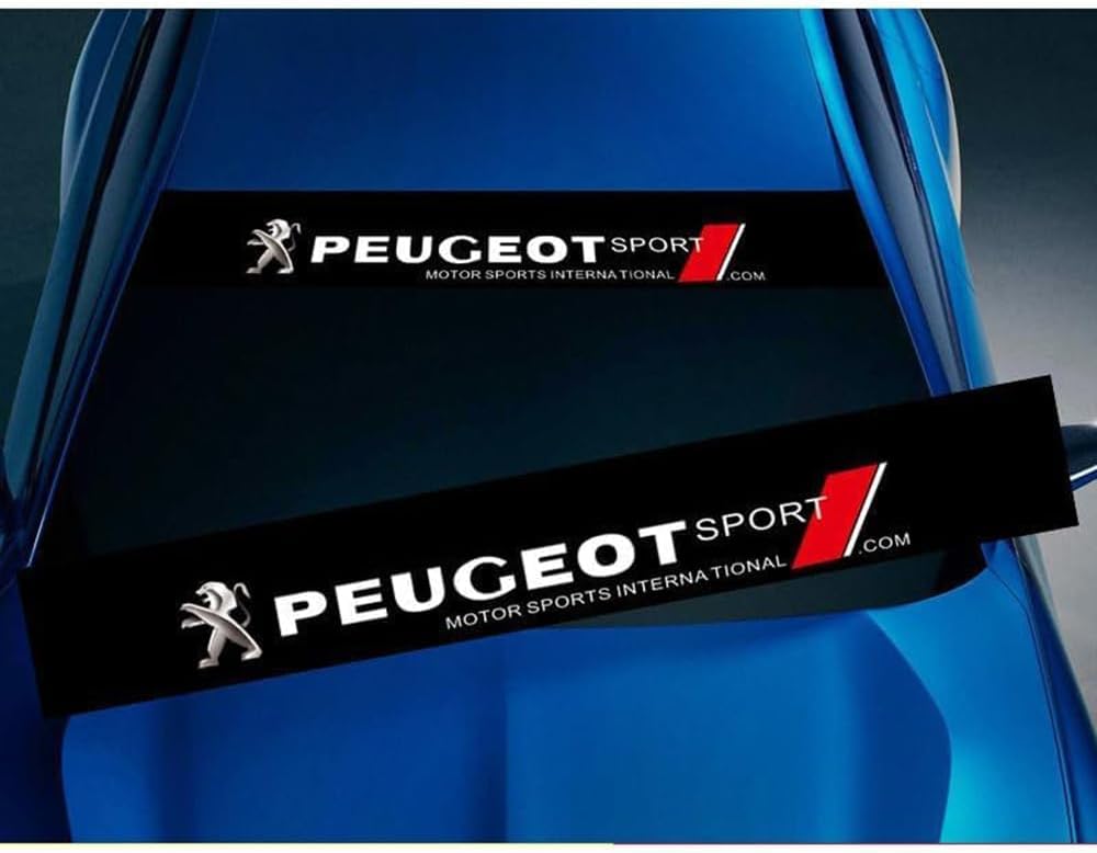 FBVVYTK Autocollants De Pare-Brise Avant De Voiture, pour Peugeot Sport Anti-Poussière Imperméable Voiture Pare-Brise Avant Autocollant